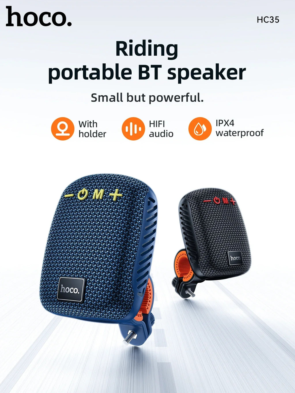 HOCO HC35 Outdoor Riding Bluetooth 5.4 Speaker Wireless Mini Audio Music Player Supports Bluetooth Playback FM TF Card USB Flash