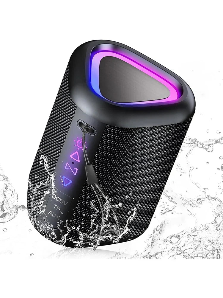 Bluetooth Speaker, 2026 Portable Wireless Speakers with Led Light, Bluetooth 5.4, 24H Playtime, Enhanced Bass, IPX7 Waterproof