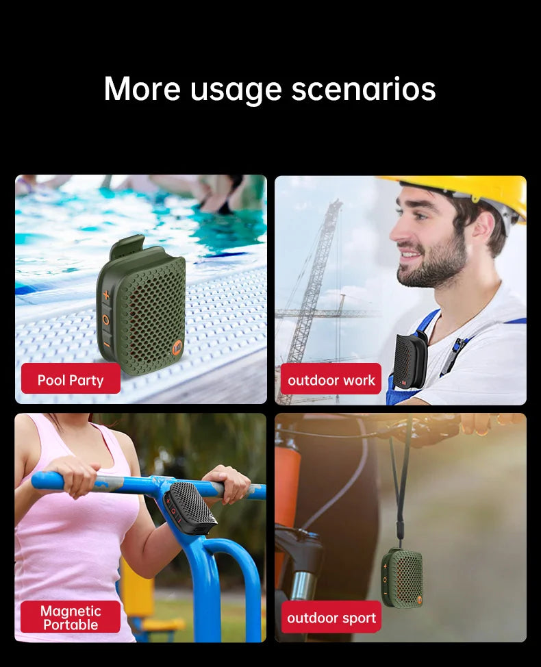 Monster M3 Magnetic Clip-On Mini BT V5.4 Portable Outdoor Sport Wearable Wireless Bluetooth Speakers With Bass Mic