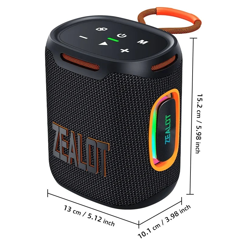 ZEALOT-S122 Bluetooth Speaker BT5.3 Wireless IPX6 Waterproof Shower Speaker,25W HiFi Stereo Sound,TWS Pairing,20H Music Playtime