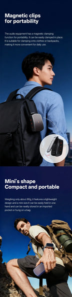 Magnetic Clip-on M1 Portable Bluetooth Speaker, Outdoor Waterproof TWS Stereo, High Volume, Mini Speaker with Heavy Bass.