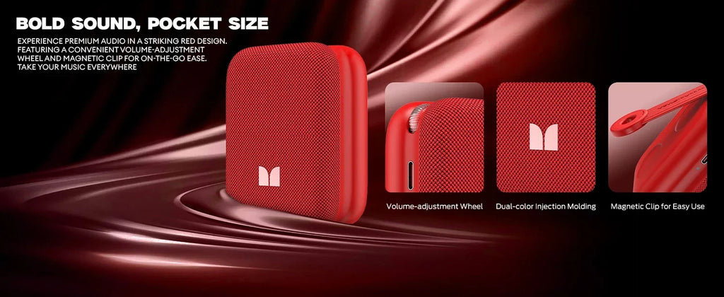 Monster M17 Mini Bluetooth 5.4 Speaker Portable Wireless Loudspeaker Magnetic Clip Design HIFI Bass Stereo Outdoor Travel