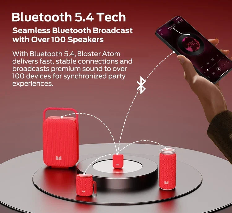 Monster M17 Mini Bluetooth 5.4 Speaker Portable Wireless Loudspeaker Magnetic Clip Design HIFI Bass Stereo Outdoor Travel