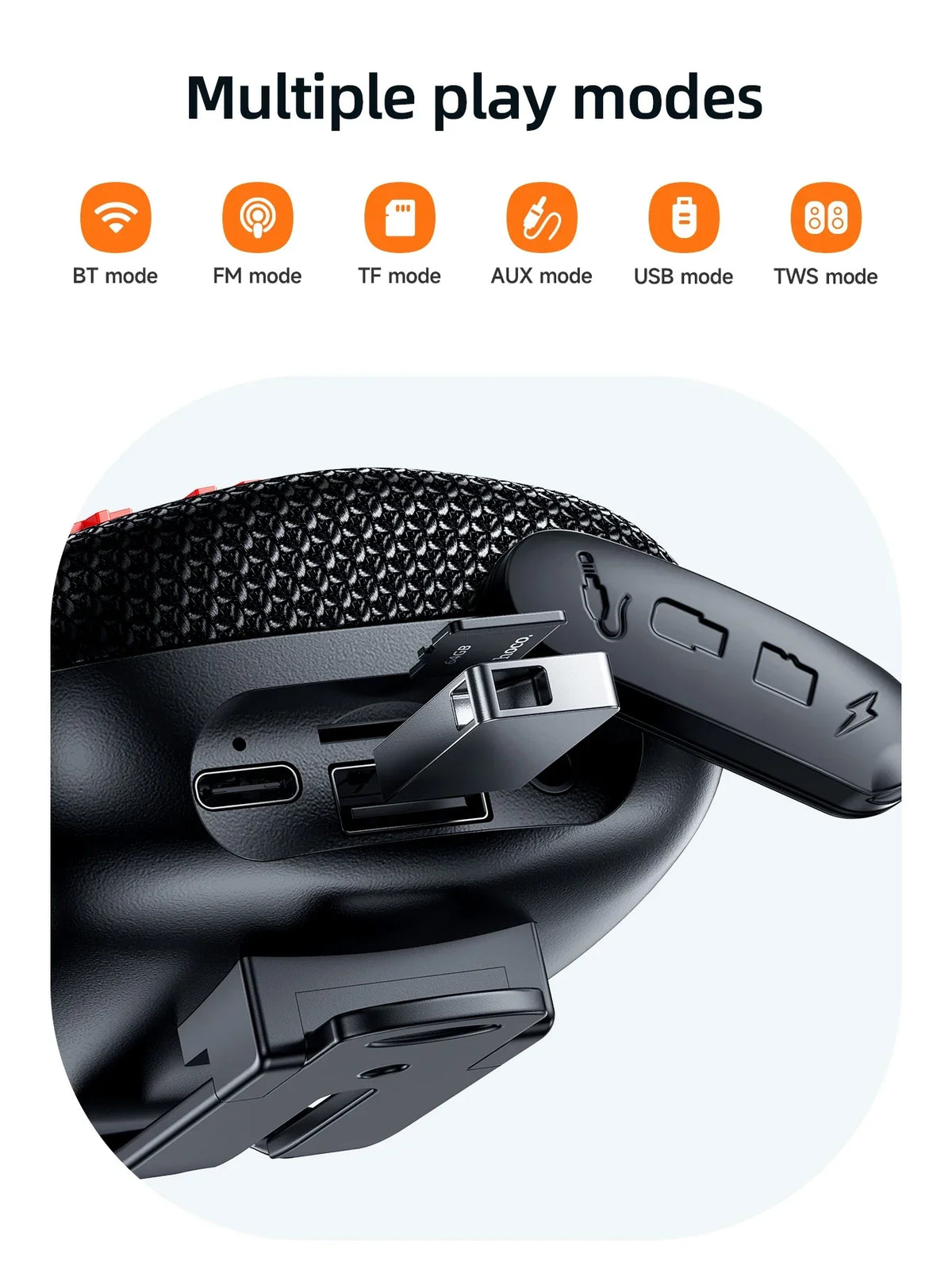HOCO HC35 Outdoor Riding Bluetooth 5.4 Speaker Wireless Mini Audio Music Player Supports Bluetooth Playback FM TF Card USB Flash