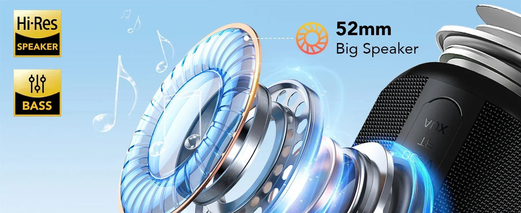 Bluetooth Speaker, 2026 Portable Wireless Speakers with Led Light, Bluetooth 5.4, 24H Playtime, Enhanced Bass, IPX7 Waterproof