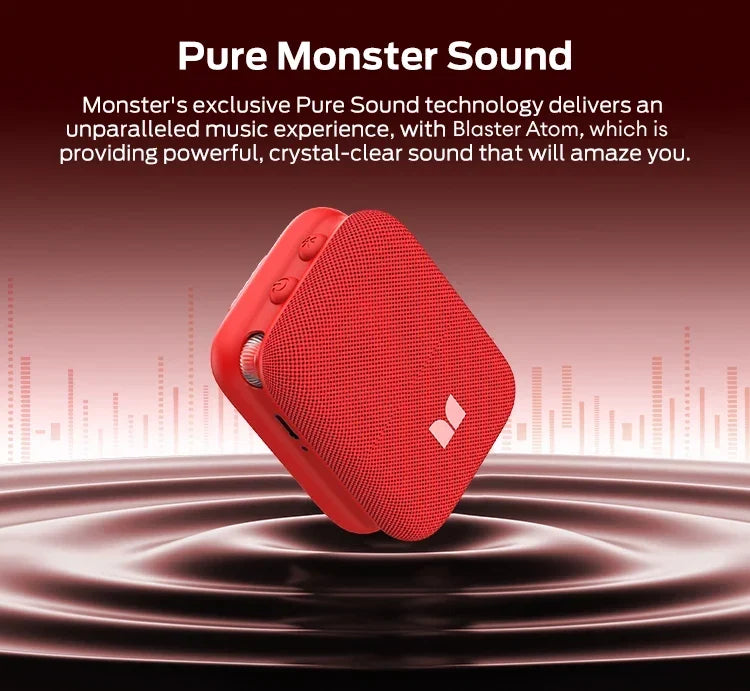 Monster M17 Mini Bluetooth 5.4 Speaker Portable Wireless Loudspeaker Magnetic Clip Design HIFI Bass Stereo Outdoor Travel